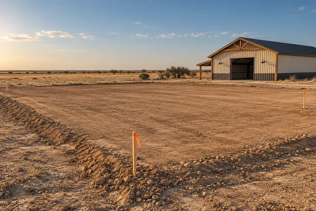 Pole Barn Site Prep & Grading pole barn near Lubbock, Texas